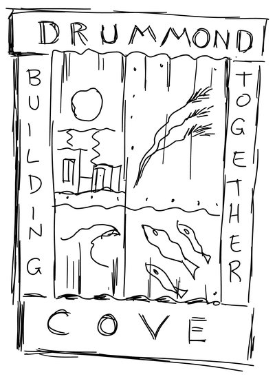 Drummond Cove Building Together mural concept sketch