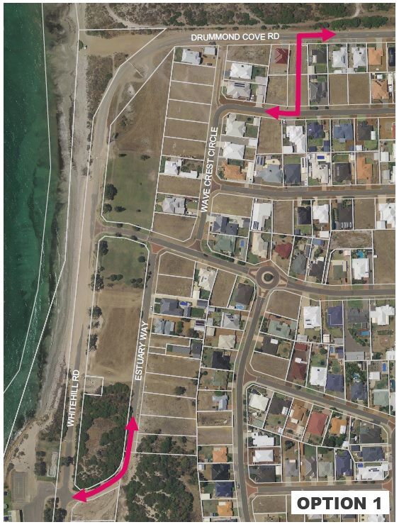 Whitehill Road realignment Option 1 map