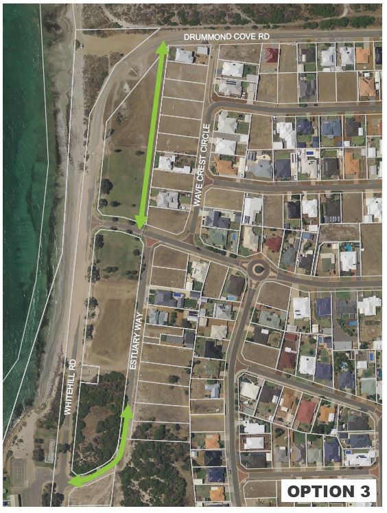 Whitehill Road realignment Option 3 map